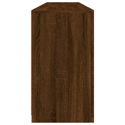 Senkki LED-valoilla ruskea tammi 164x37x67 cm