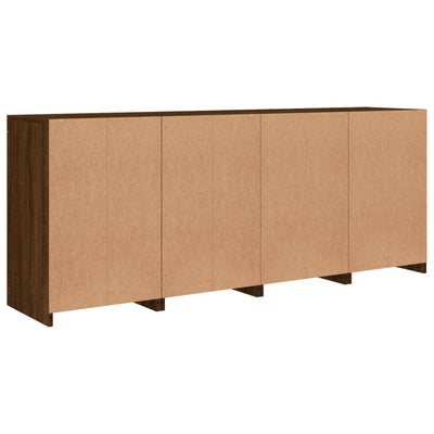 Senkki LED-valoilla ruskea tammi 164x37x67 cm