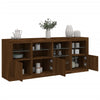 Senkki LED-valoilla ruskea tammi 164x37x67 cm