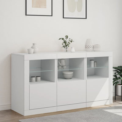 Senkki LED-valoilla valkoinen 123x37x67 cm