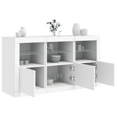 Senkki LED-valoilla valkoinen 123x37x67 cm