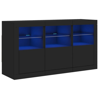 Senkki LED-valoilla musta 123x37x67 cm