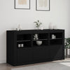 Senkki LED-valoilla musta 123x37x67 cm