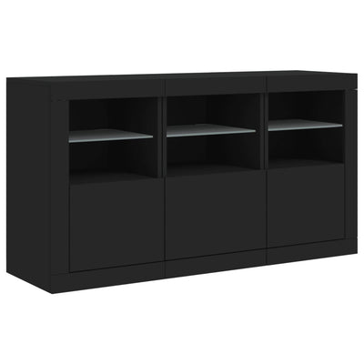 Senkki LED-valoilla musta 123x37x67 cm