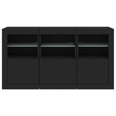 Senkki LED-valoilla musta 123x37x67 cm