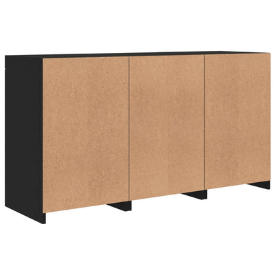 Senkki LED-valoilla musta 123x37x67 cm