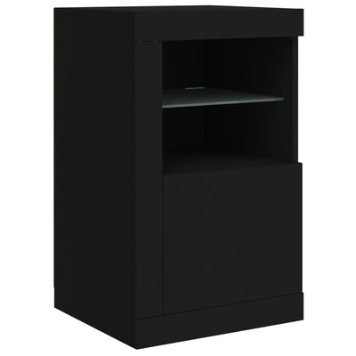 Senkki LED-valoilla musta 123x37x67 cm