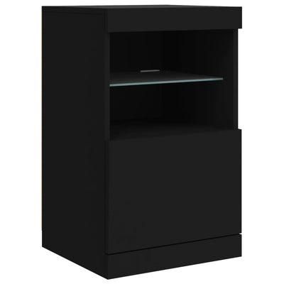 Senkki LED-valoilla musta 123x37x67 cm