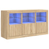 Senkki LED-valoilla Sonoma-tammi 123x37x67 cm