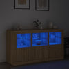 Senkki LED-valoilla Sonoma-tammi 123x37x67 cm