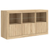 Senkki LED-valoilla Sonoma-tammi 123x37x67 cm