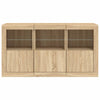Senkki LED-valoilla Sonoma-tammi 123x37x67 cm