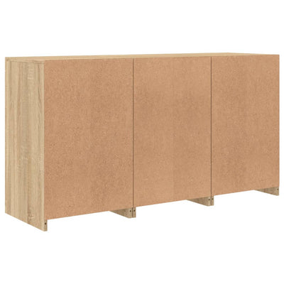 Senkki LED-valoilla Sonoma-tammi 123x37x67 cm