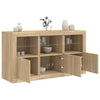 Senkki LED-valoilla Sonoma-tammi 123x37x67 cm