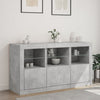 Senkki LED-valoilla betoninharmaa 123x37x67 cm