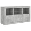 Senkki LED-valoilla betoninharmaa 123x37x67 cm