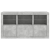 Senkki LED-valoilla betoninharmaa 123x37x67 cm