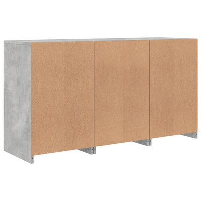 Senkki LED-valoilla betoninharmaa 123x37x67 cm