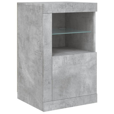 Senkki LED-valoilla betoninharmaa 123x37x67 cm