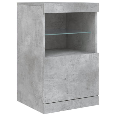 Senkki LED-valoilla betoninharmaa 123x37x67 cm