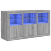 Senkki LED-valoilla harmaa Sonoma 123x37x67 cm