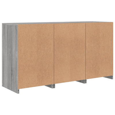 Senkki LED-valoilla harmaa Sonoma 123x37x67 cm