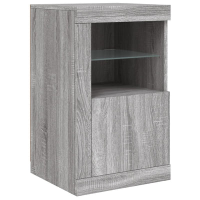 Senkki LED-valoilla harmaa Sonoma 123x37x67 cm