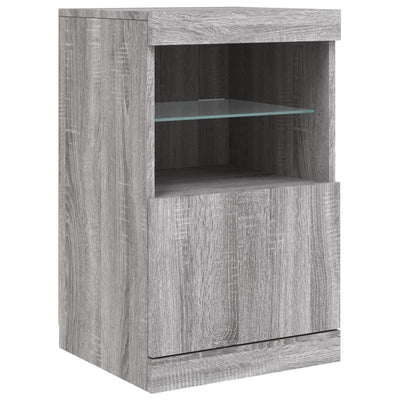 Senkki LED-valoilla harmaa Sonoma 123x37x67 cm