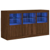 Senkki LED-valoilla ruskea tammi 123x37x67 cm