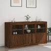 Senkki LED-valoilla ruskea tammi 123x37x67 cm