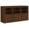Senkki LED-valoilla ruskea tammi 123x37x67 cm