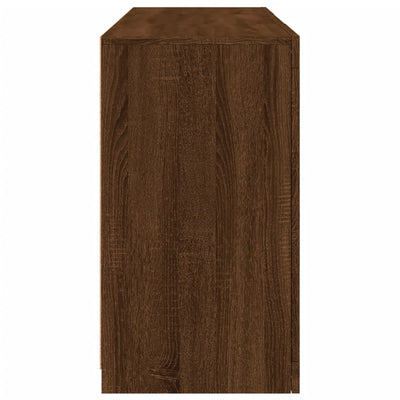 Senkki LED-valoilla ruskea tammi 123x37x67 cm