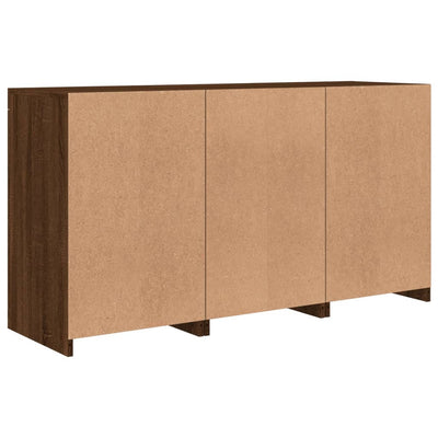 Senkki LED-valoilla ruskea tammi 123x37x67 cm