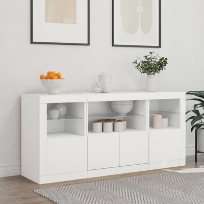 Senkki LED-valoilla valkoinen 142,5x37x67 cm