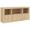 Senkki LED-valoilla Sonoma-tammi 142,5x37x67 cm