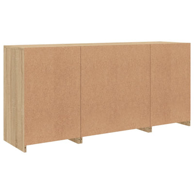 Sonoma-tammi senkki led-valoilla Karcsi 142,5x37x67cm