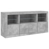 Senkki LED-valoilla betoninharmaa 142,5x37x67 cm