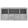 Senkki LED-valoilla betoninharmaa 142,5x37x67 cm