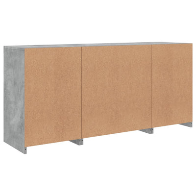 Senkki LED-valoilla betoninharmaa 142,5x37x67 cm