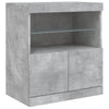 Senkki LED-valoilla betoninharmaa 142,5x37x67 cm