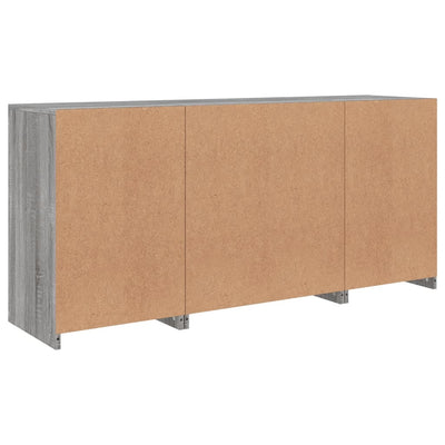 Senkki LED-valoilla harmaa Sonoma 142,5x37x67 cm