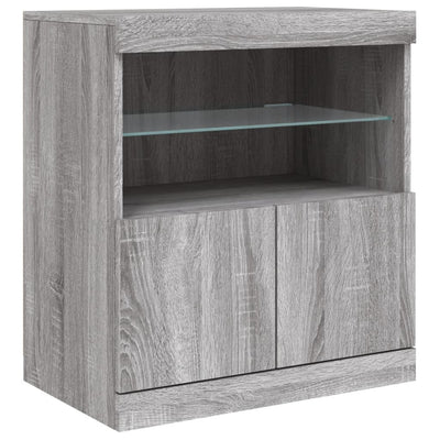 Senkki LED-valoilla harmaa Sonoma 142,5x37x67 cm