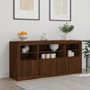 Senkki LED-valoilla ruskea tammi 142,5x37x67 cm