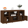 Senkki LED-valoilla ruskea tammi 142,5x37x67 cm