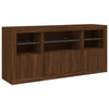Senkki LED-valoilla ruskea tammi 142,5x37x67 cm