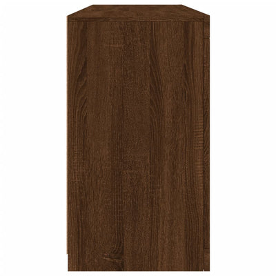 Senkki LED-valoilla ruskea tammi 142,5x37x67 cm