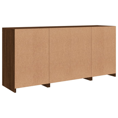 Senkki LED-valoilla ruskea tammi 142,5x37x67 cm