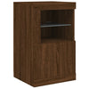 Senkki LED-valoilla ruskea tammi 142,5x37x67 cm