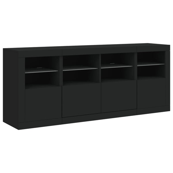 Senkki LED-valoilla musta 163x37x67 cm