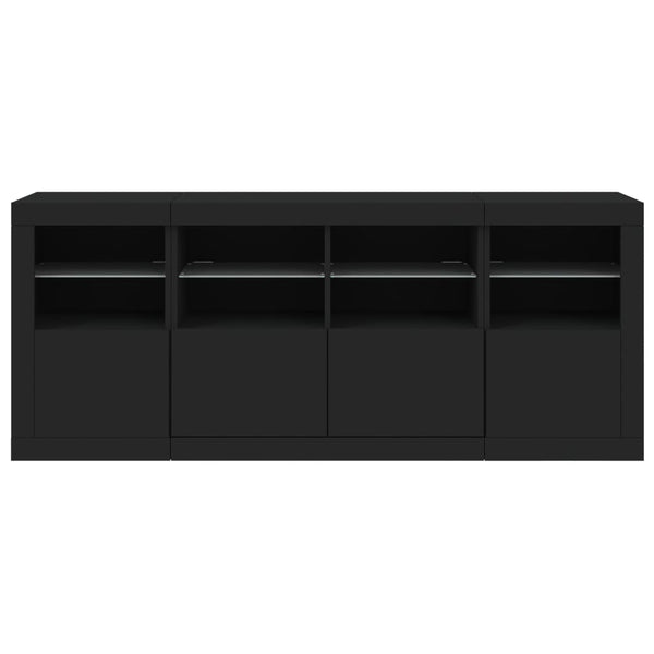 Senkki LED-valoilla musta 163x37x67 cm